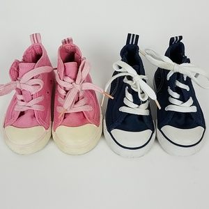 2 pair Toddler DOMYOS high top sneakers, size 6